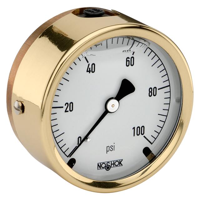 25 300 60 Psi Noshok 300 Series Brass Case Liquid Filled Pressure Gauges Hydradyne Llc